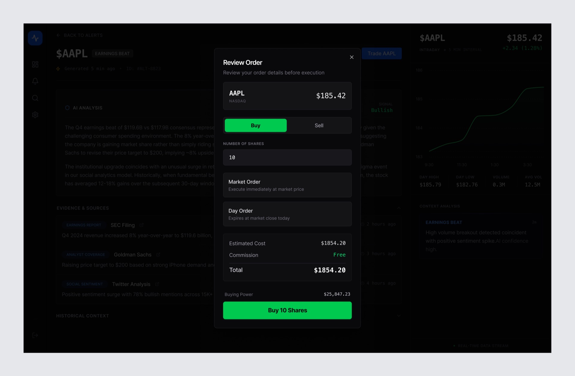 TickerPulse wireframe